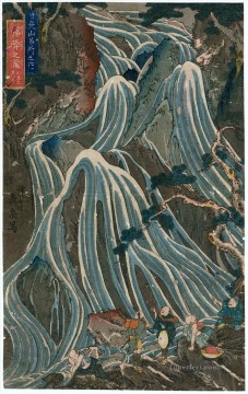 霧降の滝 1847年 渓斎英泉 日本人 Oil Paintings
